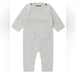 Bonton Knit Jumpsuit Grey Melange Size 0-3